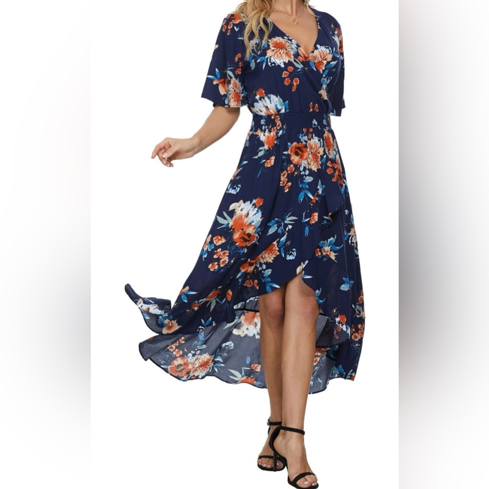 PRICE DROP!!  NWT KorMei XL Short Sleeve Floral Flowy Party maxi Dress